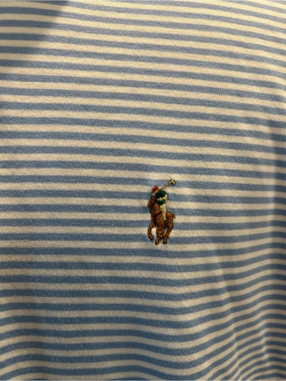 Polo by Ralph Lauren Light Blue and White Striped Polo Shirt
